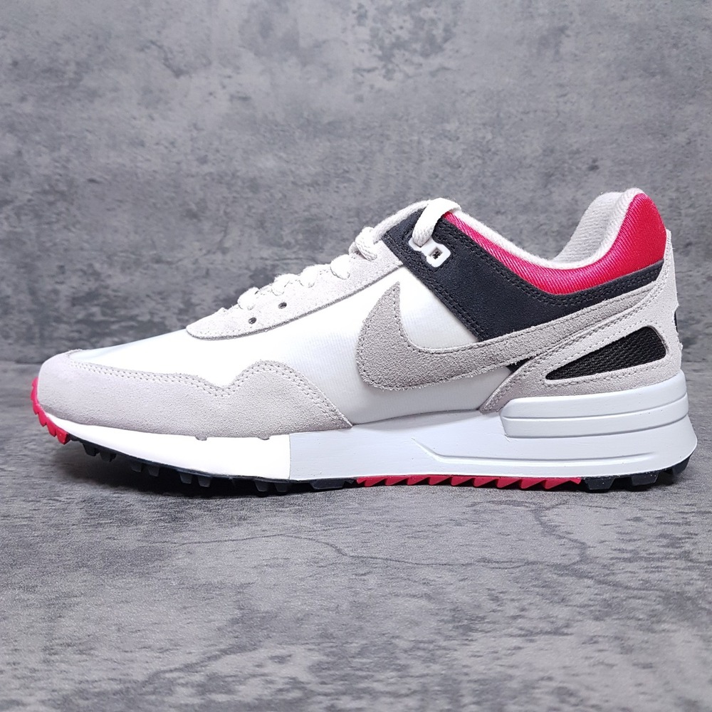 NIKE Pegasus '89 Swan Medium Golf Shoes Mens Size 8.5 Grey Black Red FJ2245-100 - Picture 2 of 5